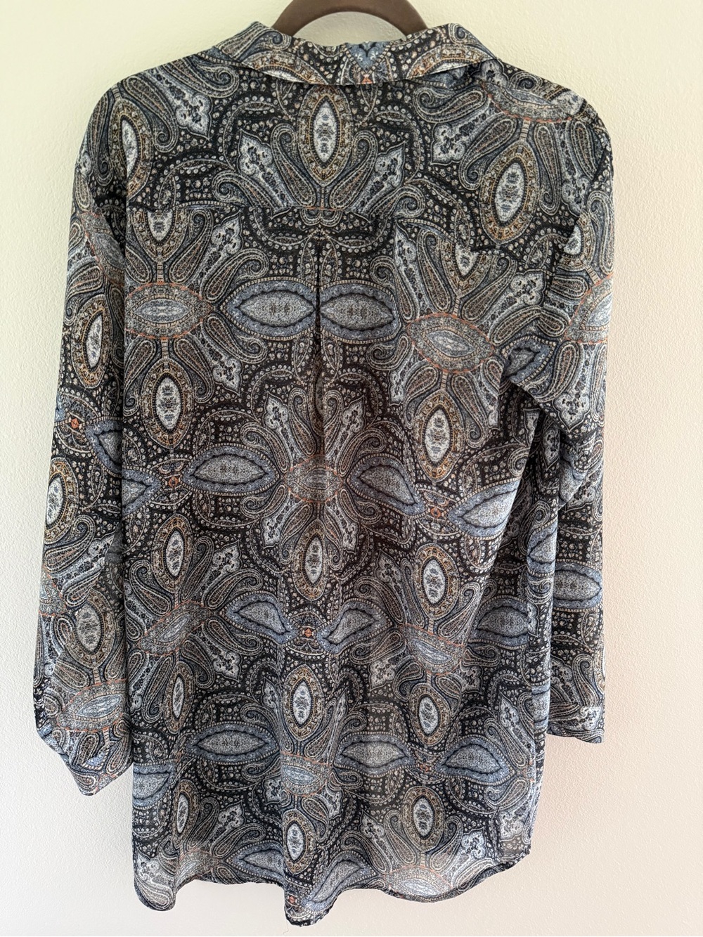 J. Jill Paisley Print Blouse in Black, Gray & Rust